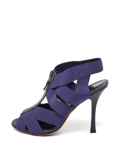 Pre-owned Sergio Rossi Elastic Strappy Sandals In Purple