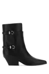 Sergio Rossi Black Leather Thalestris Ankle Boots In Black