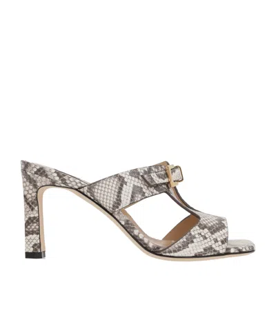 SERGIO ROSSI SERGIO ROSSI EMBOSSED HEELED SANDALS