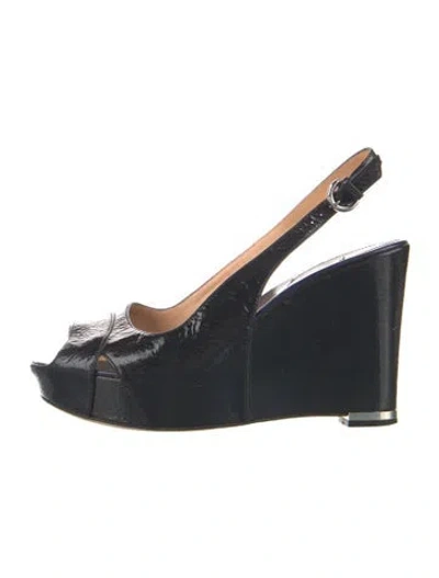 Pre-owned Sergio Rossi Embossed Leather Slingback Pumps In Multi