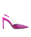 Sergio Rossi X Evangelie Smyrniotaki Satin & Vinyl Slingback Pump In Pink