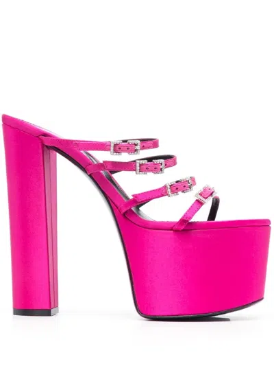 Sergio Rossi Evangelie 150mm Platform Mules In Pink
