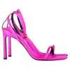 Sergio Rossi Evangelie 95 Ankle Strap Sandals In Pink Satin In Pink