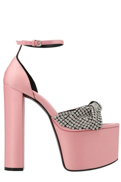 Sergio Rossi Evangelie Embellished Heeled Sandals In Pink