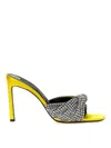 Sergio Rossi Crystal Embellished Open Toe Sandals In Yellow