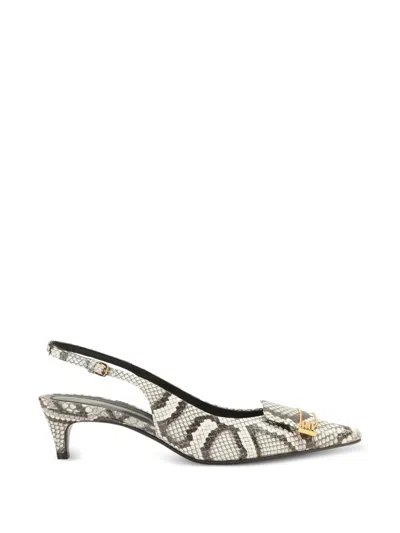 Sergio Rossi Evolv Printed Buckle Pumps In Gray