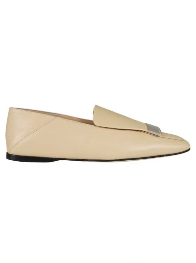 SERGIO ROSSI FLAT LEATHER MOCCASIN