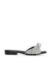 Sergio Rossi Woman Sandals Black Size 7.5 Textile Fibers In Black