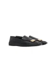 Sergio Rossi Square Toe Slip-on Loafers In Black