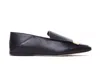 Sergio Rossi Square Toe Slip-on Loafers In Black