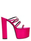 Sergio Rossi Fuchsia Open Toe Platform Heels In Fuchsia