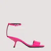 Sergio Rossi Sculpted Kitten Heel Sandals In Fuchsia