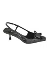 Sergio Rossi Glitter Applique Sling-back Pumps In Black
