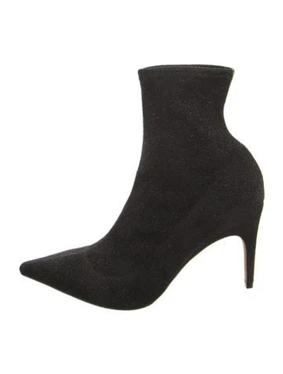 Pre-owned Sergio Rossi Glitter Sock Boots In Black