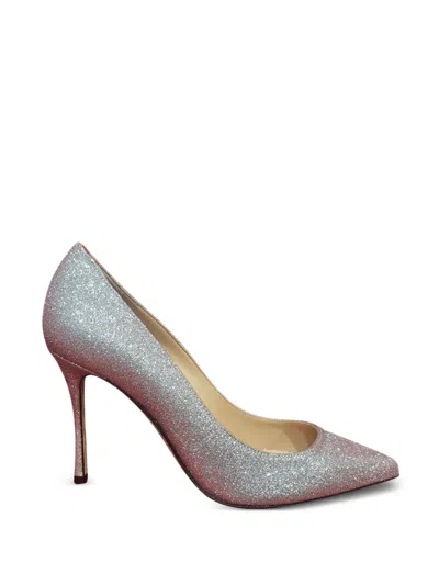 Sergio Rossi Glitter-effect Pointed-toe Pumps In Silver