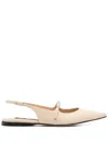 Sergio Rossi Pointed Slingback Ballet Flats In Pink