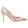 Sergio Rossi Godiva 090 Crack Mirror Leather Pumps In Pink
