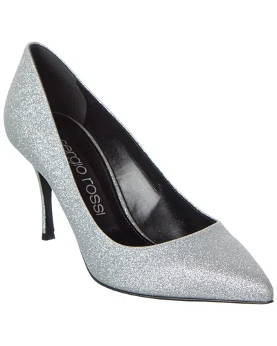 Sergio Rossi Godiva 75 Glitter Pump In Silver