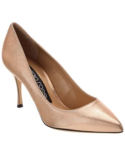 Sergio Rossi Godiva 75 Leather Pump In Gold