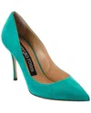 Sergio Rossi Godiva 90 Suede Pump In Green