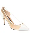 Sergio Rossi Godiva Mesh & Patent Pump In White