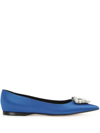 Sergio Rossi Godiva Precious Ballerinas In Blau