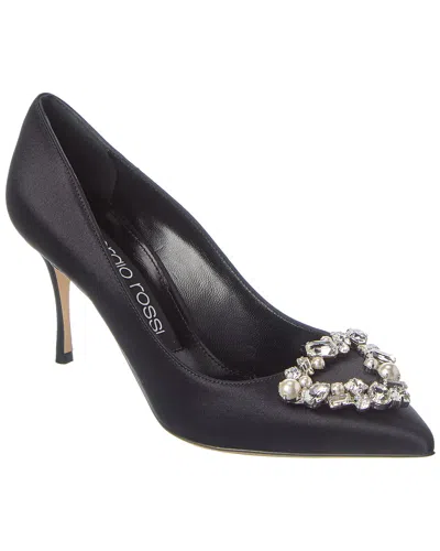 Sergio Rossi Godiva Precious Satin Pump In Black