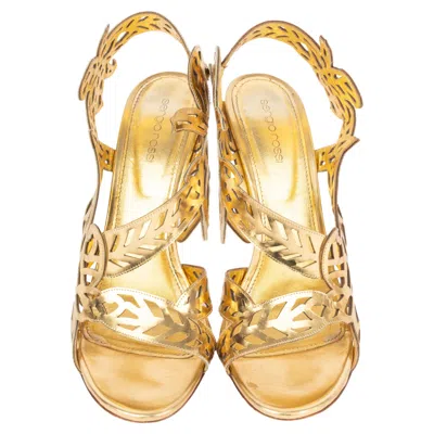 Pre-owned Sergio Rossi Golden Leather Stilettos In Orange