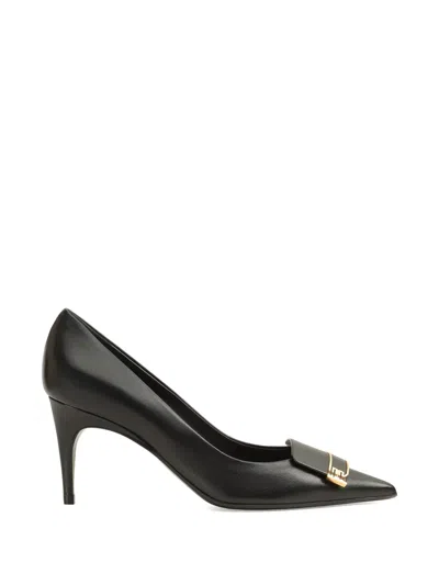 Sergio Rossi Gold-tone Detail Pumps In Black