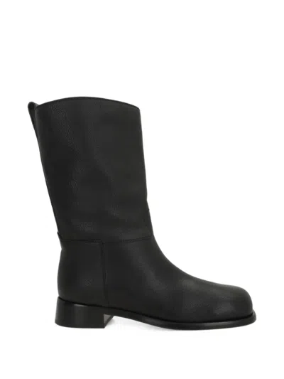 Sergio Rossi Grained Leather Boots In Animal Print