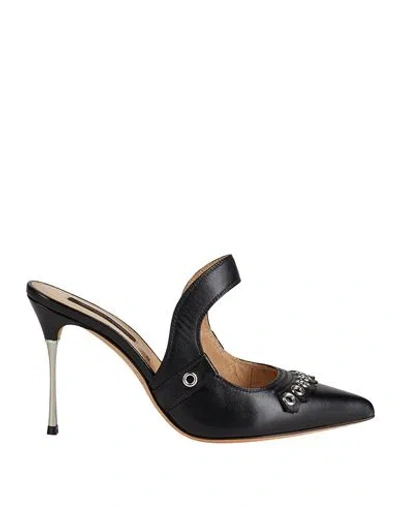 Sergio Rossi Grazie Sergio Woman Mules & Clogs Black Size 7 Leather