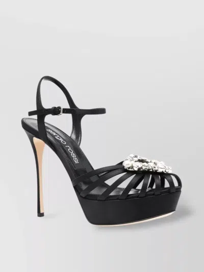 SERGIO ROSSI HEEL SANDALS EMBELLISHED DETAIL
