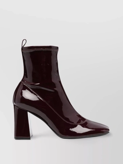 Sergio Rossi Heeled Leather Ankle Boots In Burgundy