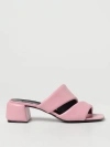 Sergio Rossi Square-headed High-heeled Sandals In Pink