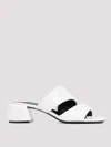 Sergio Rossi Spongy 45mm Leather Sandals In White