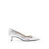 Sergio Rossi Isobel 045 Leather Pumps With Pointed Toe And Bow Detail