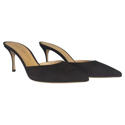Pre-owned Sergio Rossi Jewel Sabot It 38 In Black