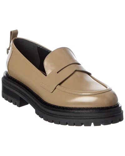 Sergio Rossi Joan Leather Loafer In Neutral