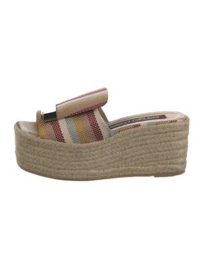 Pre-owned Sergio Rossi Jute Striped Mules