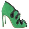 Sergio Rossi Lagoon Cut Out Pumps In Green Suede In Green