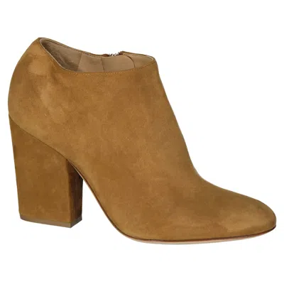 Sergio Rossi Leather Ankle Boots In Yellow