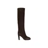 Sergio Rossi Brown Leather Boots With Block Heel In Brown