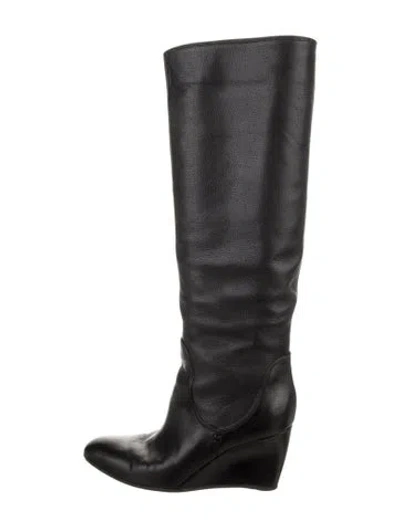 Pre-owned Sergio Rossi Leather Boots In Black