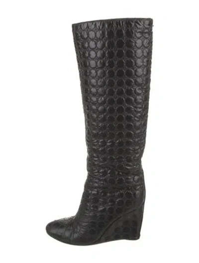 Pre-owned Sergio Rossi Leather Boots In Black