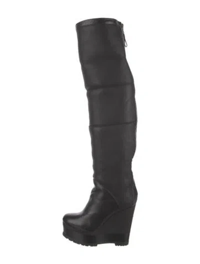 Pre-owned Sergio Rossi Leather Boots In Black