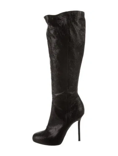 Pre-owned Sergio Rossi Leather Boots In Black