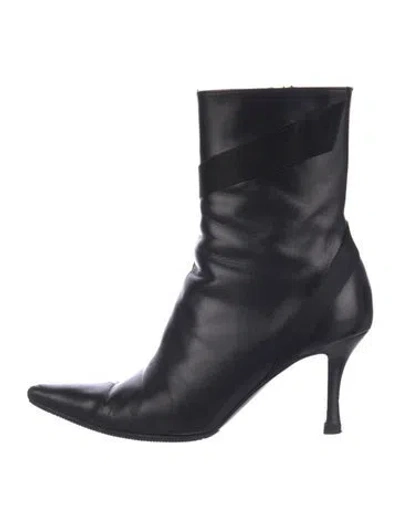 Pre-owned Sergio Rossi Leather Boots In Black