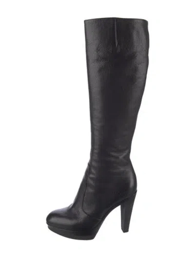 Pre-owned Sergio Rossi Leather Boots In Black