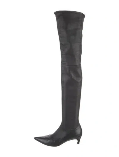 Pre-owned Sergio Rossi Leather Boots In Black