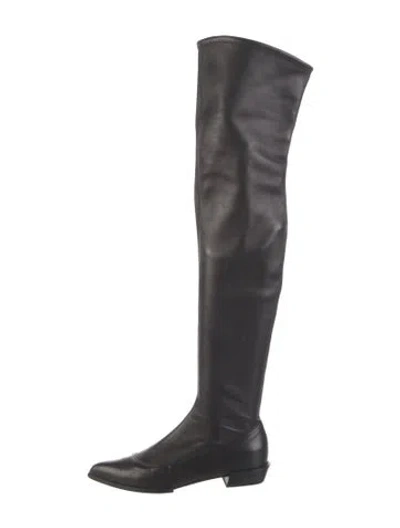 Pre-owned Sergio Rossi Leather Boots In Black
